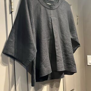 Boxy Short-Sleeve Black Top